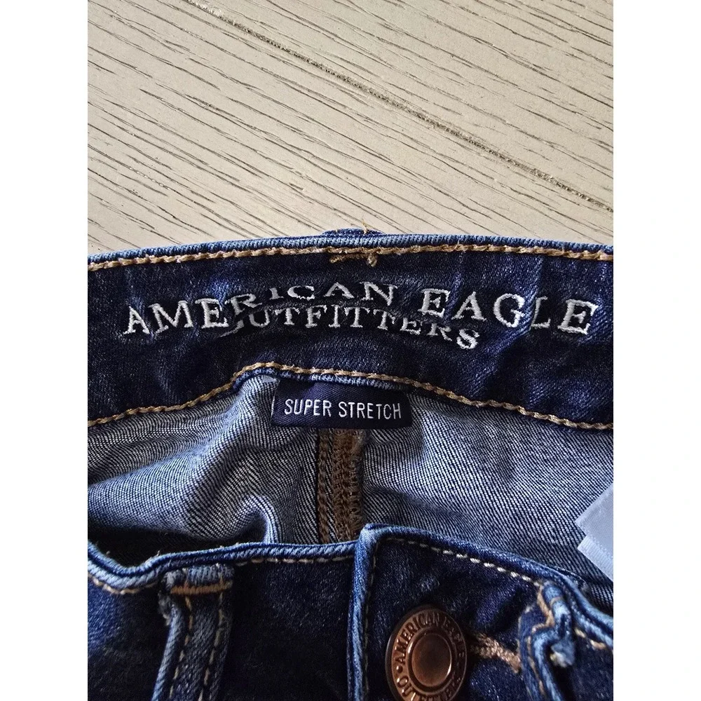 American Eagle Hi-Rise Shortie Denim Cut Off Shorts Women's 2